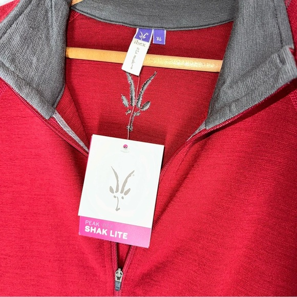 NWT Ibex Shak Lite Jacket Mens XL Red Full Zip Merino Wool Outdoor New Hiking - Picture 7 of 10